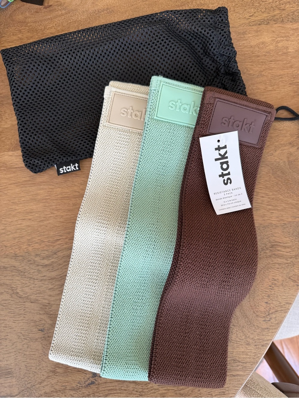Stakt Resistance Band Set in Brown, Mint, and Beige